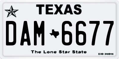 TX license plate DAM6677