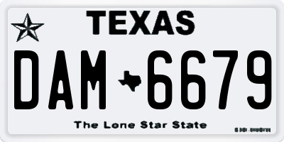 TX license plate DAM6679