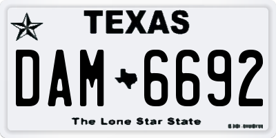 TX license plate DAM6692