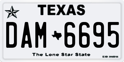 TX license plate DAM6695
