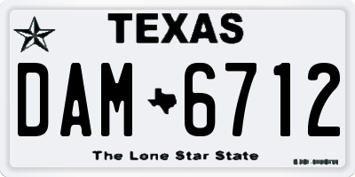 TX license plate DAM6712