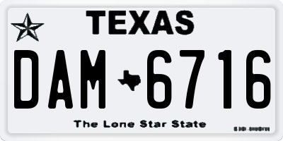 TX license plate DAM6716