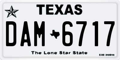 TX license plate DAM6717