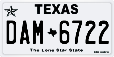 TX license plate DAM6722