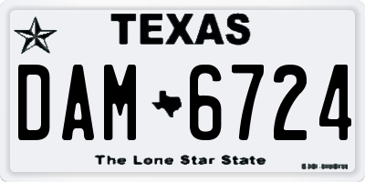 TX license plate DAM6724