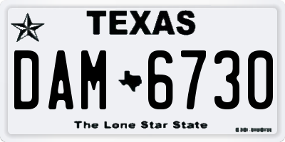 TX license plate DAM6730