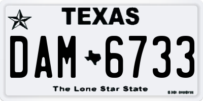 TX license plate DAM6733