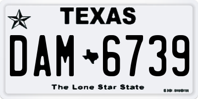 TX license plate DAM6739