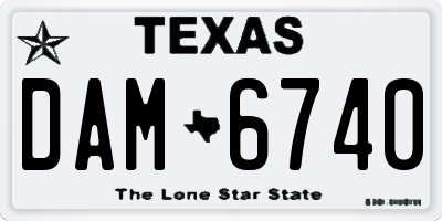 TX license plate DAM6740
