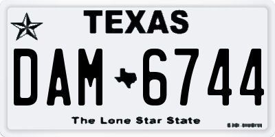 TX license plate DAM6744