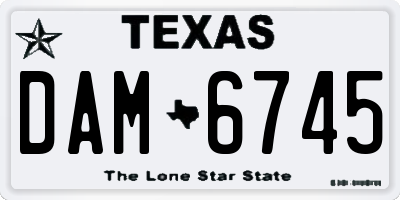 TX license plate DAM6745