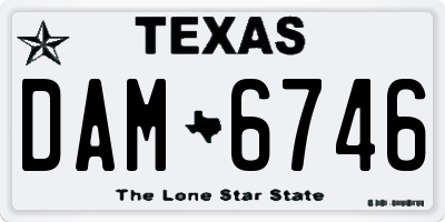 TX license plate DAM6746