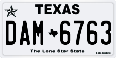 TX license plate DAM6763