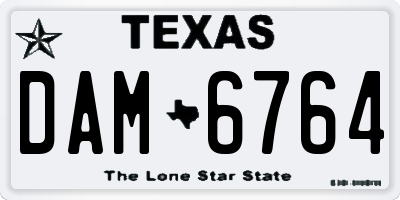 TX license plate DAM6764