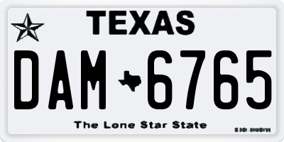 TX license plate DAM6765