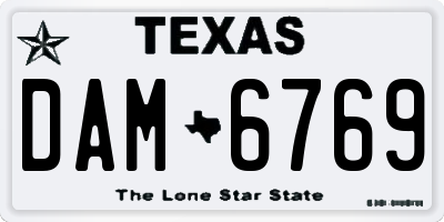 TX license plate DAM6769