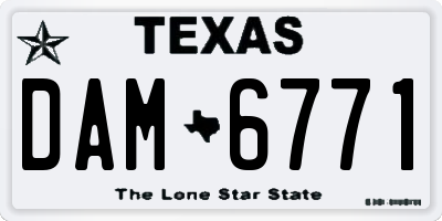 TX license plate DAM6771