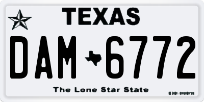 TX license plate DAM6772