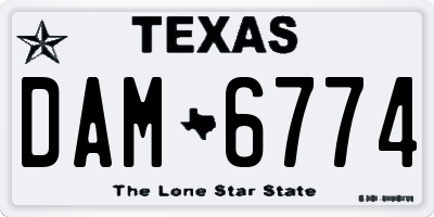 TX license plate DAM6774
