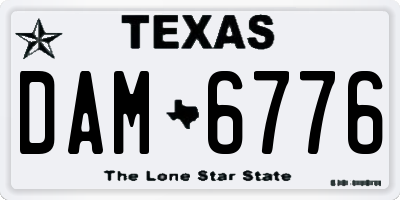 TX license plate DAM6776