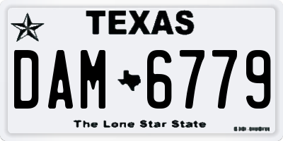 TX license plate DAM6779