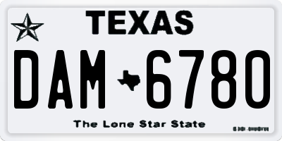 TX license plate DAM6780