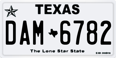 TX license plate DAM6782