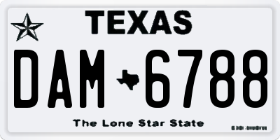 TX license plate DAM6788