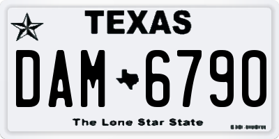 TX license plate DAM6790