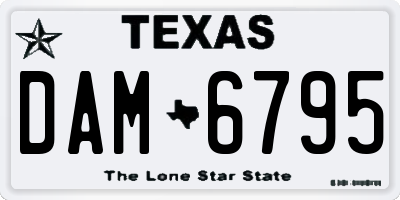TX license plate DAM6795