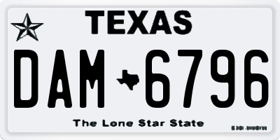TX license plate DAM6796