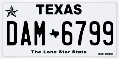 TX license plate DAM6799