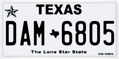 TX license plate DAM6805