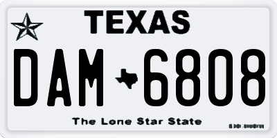 TX license plate DAM6808