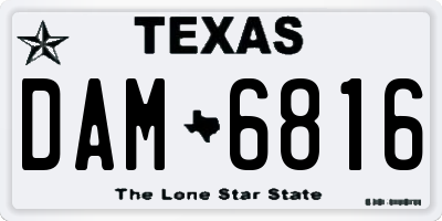 TX license plate DAM6816
