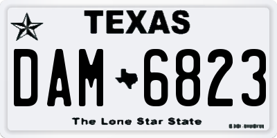 TX license plate DAM6823