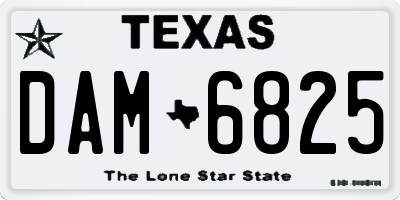 TX license plate DAM6825