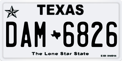 TX license plate DAM6826