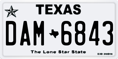 TX license plate DAM6843