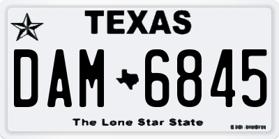 TX license plate DAM6845