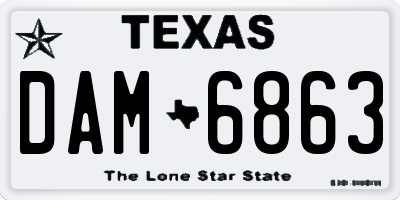 TX license plate DAM6863
