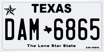 TX license plate DAM6865