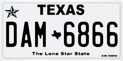 TX license plate DAM6866