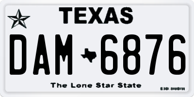 TX license plate DAM6876