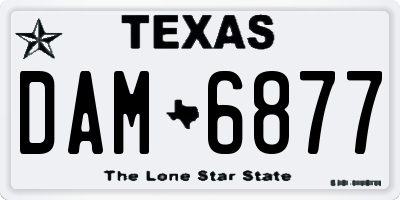 TX license plate DAM6877