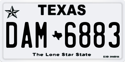 TX license plate DAM6883