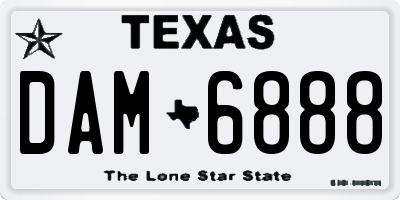 TX license plate DAM6888