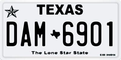 TX license plate DAM6901
