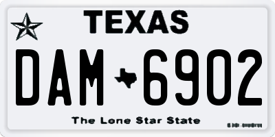 TX license plate DAM6902