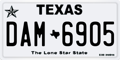 TX license plate DAM6905